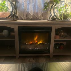 60" TV stand with fireplace