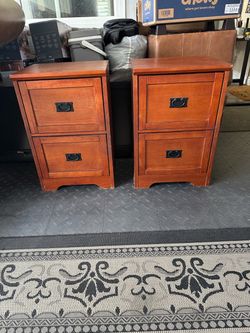 Two Oak Filing Cabinets for Sale