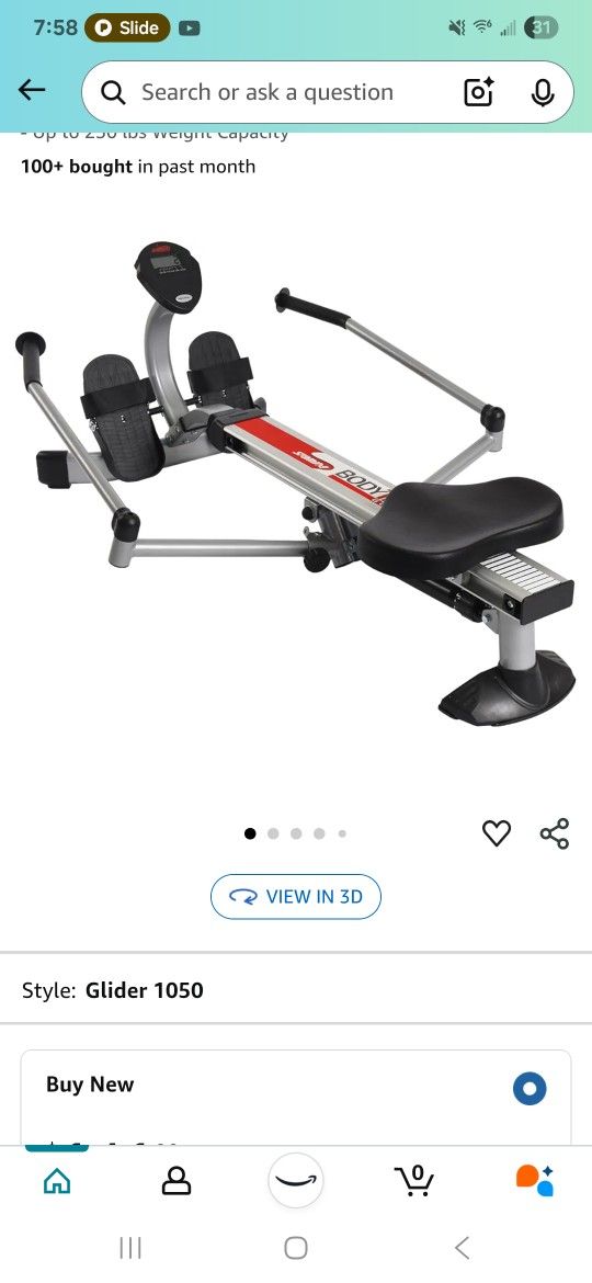 Row/ Glider Workout Machine