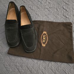 TOD'S Loafers Men's In Black Suede Size 7/ 40