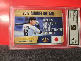 Rare 2017 Shohei Ohtani Rookie Phenoms # 16 Japan's Babe Ruth Pre-Rookie Limited Edition EJE 7.5 NM+