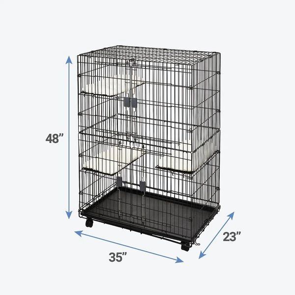 Multi-level Collapsible Wire Cage Playpen W/ Multiple Removable Shelves
