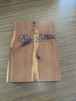 Bible in a wood box case