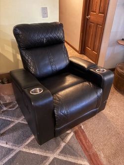Black Faux Leather Recliner