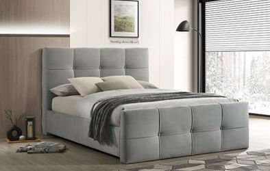 PLATFORM BED  LIGHT GRAY  (F72007) QUEEN $399 E KING $449  DELIVER AVAILABLE