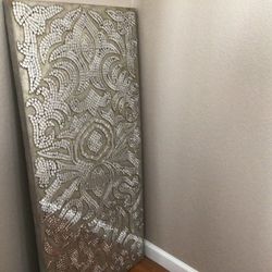 Pier 1 Champagne Damask Mirrored Wall Panel Decor (22” W x 48” L)