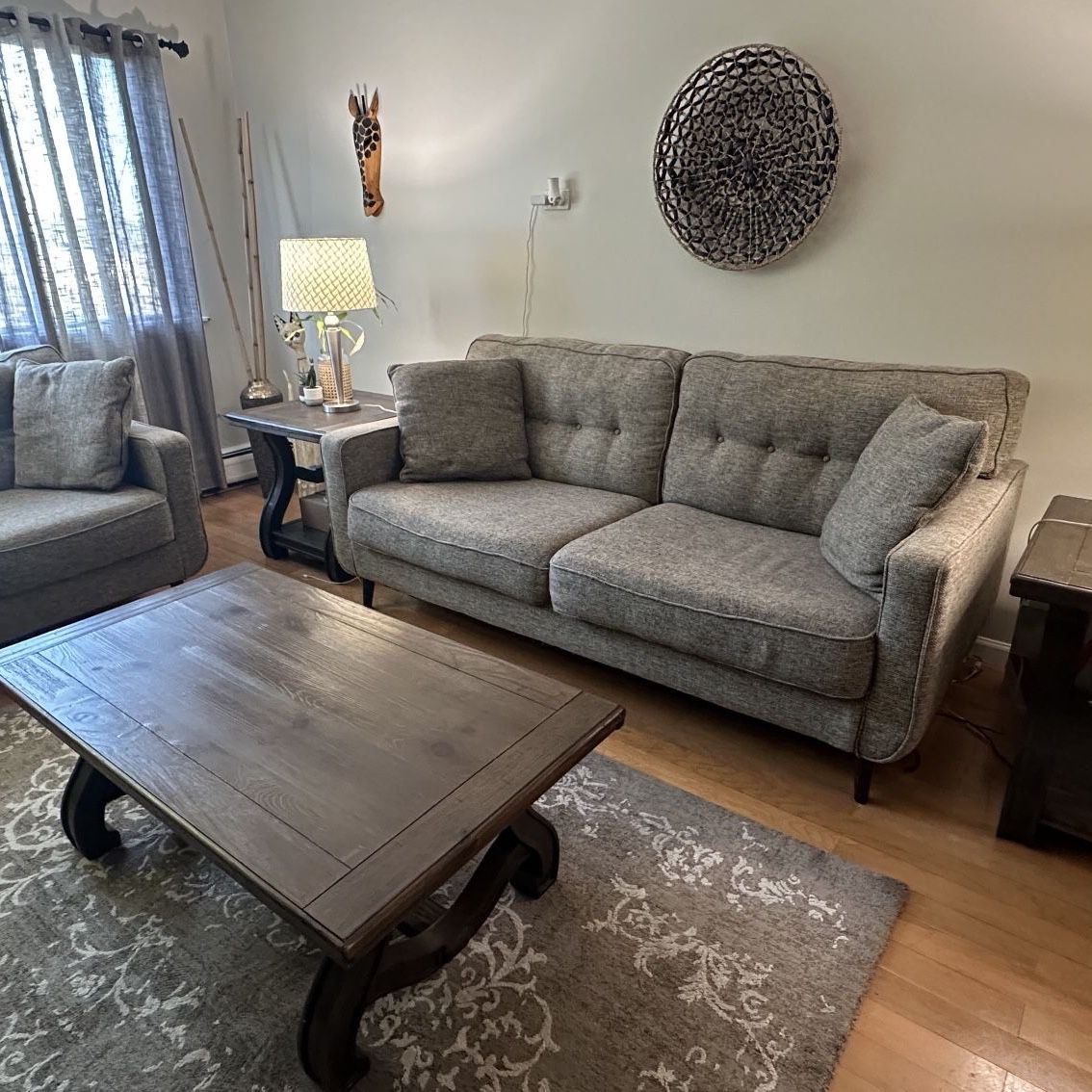 Sofa And Loveseat With Tables; Please Read The Description!