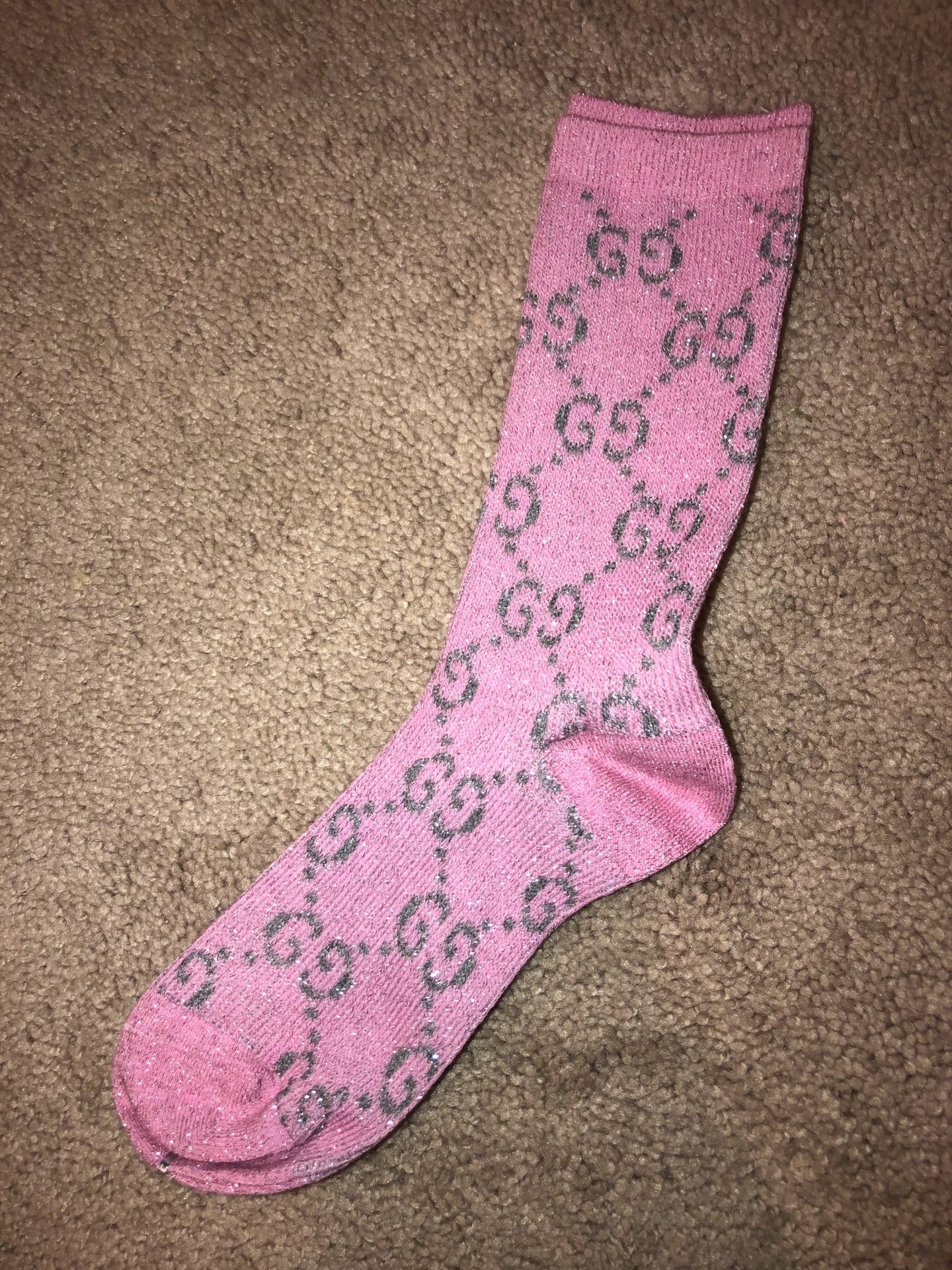 Gucci socks pink/grey $25