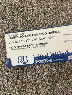 Boletos tickets Roberto tapia concertbTODAY PICO RIVERA