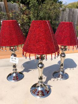 Beaded candle lamps