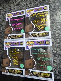 Willy Wonka Signed Funko Pops