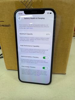 Apple iPhone 12 64GB Black Unlocked 87% Battery Health + Case + Screen Protector + Cable