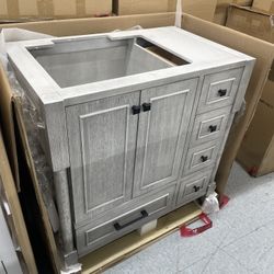 Bathroom vanity cabinet 36” solid mango Quartz top with sink and backsplash 