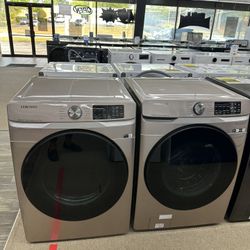 Samsung Smart Front Load Washer And Dryer Set Brand New 