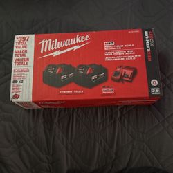 Milwaukee M18 Xc5.0 2 Batteries Plus Charger
