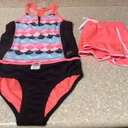 Gerry Girl's Youth 3 Pieces Swim Set,  M (10-12), UPF 30+ Protection 