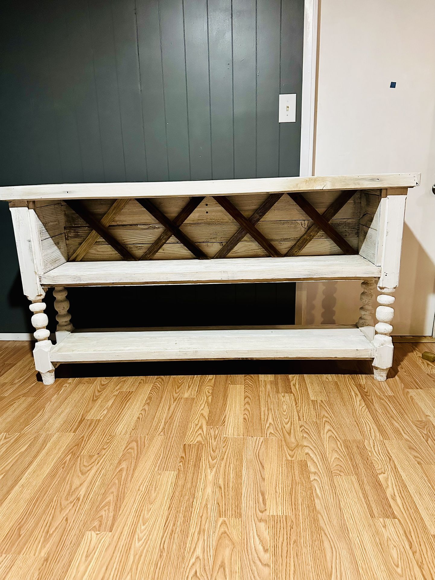 Two Farmhouse Rustic Console Tables
