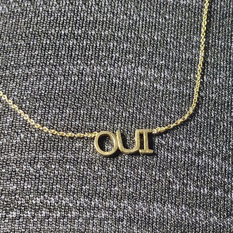 14k Gold OUI Necklace By Maya Brenner 