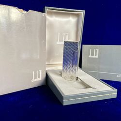 Rare Vintage Silver Botanical Dunhill Lighter Super Mint Condition Works 1 Year Warranty 