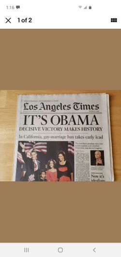 Its Obama Nov. 5, 2008 LA Times Election Newspaper