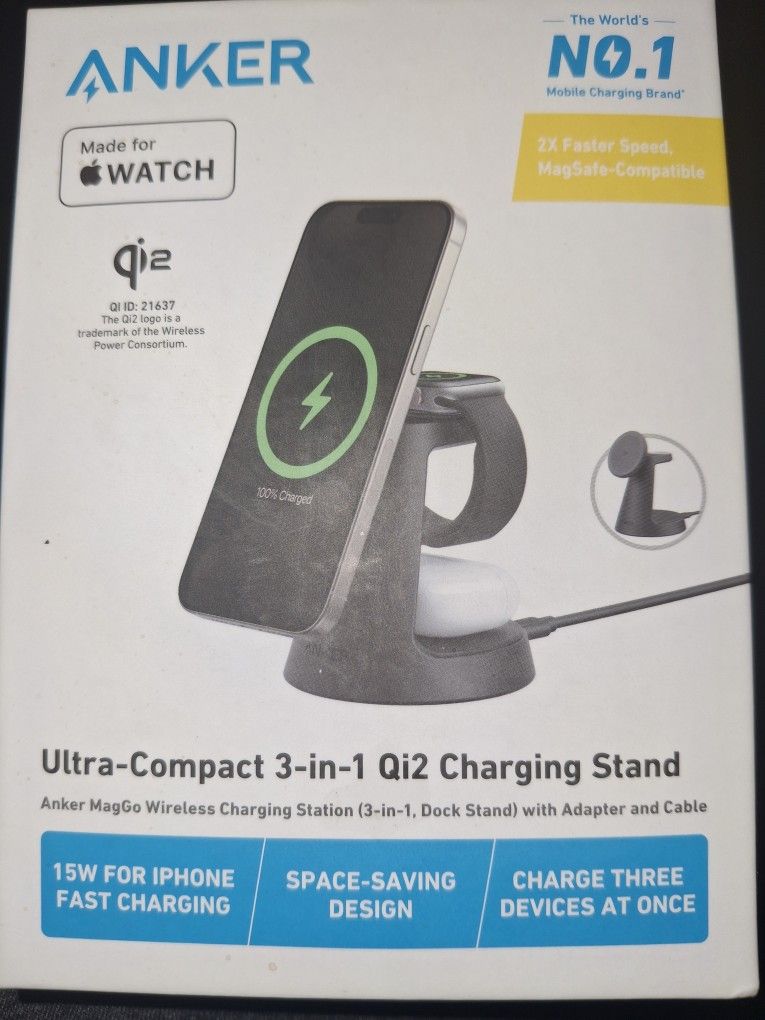 Anker MagGo 3-in-1 Qi2U Wireless Ultra Fast Charging Station