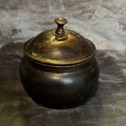 Vintage Brass Container With A Lid