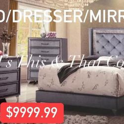 Bed/dresser/mirror