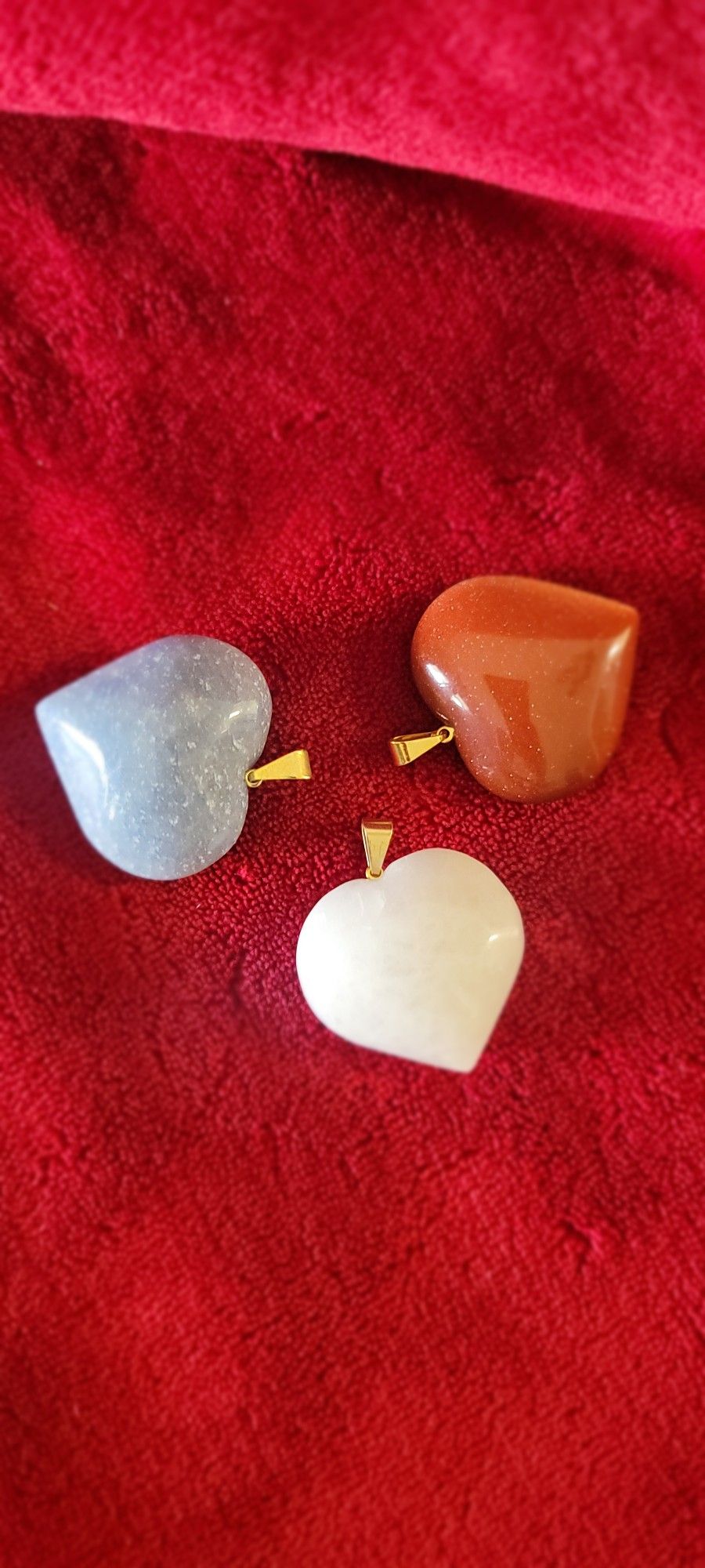 Carnelian Sodalite Quartz Hearts