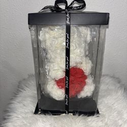 Teddy bear Foam Roses White Valentine’s 
