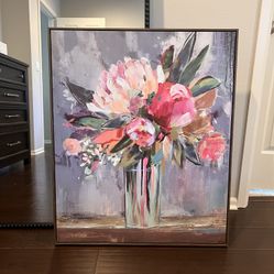 Floral Still Life framed Wall Canvas (30 Inch W X 36 Inch H)