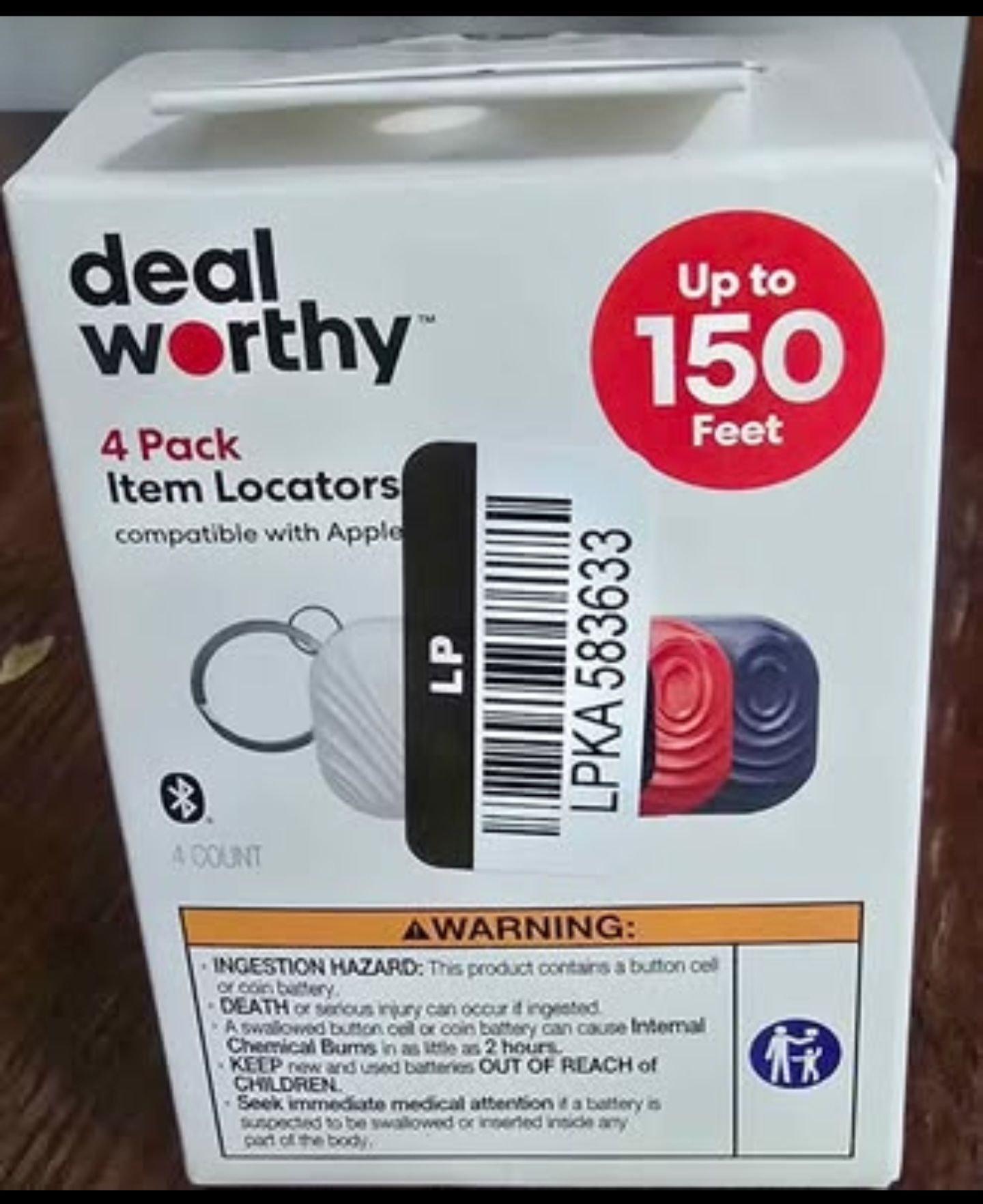 Deal Worthy 4 Pack Item Locators for Apple Find My 150 Feet
