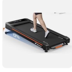 Heavy Duty Walking Pad Treadmill for Home, 12% Auto Incline, 400lbs Capacity