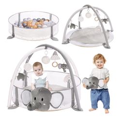 5-in-1 XL Large Baby Gym & Ball Pit, Play Mat & Play Gym, Combination Baby Activity Gym