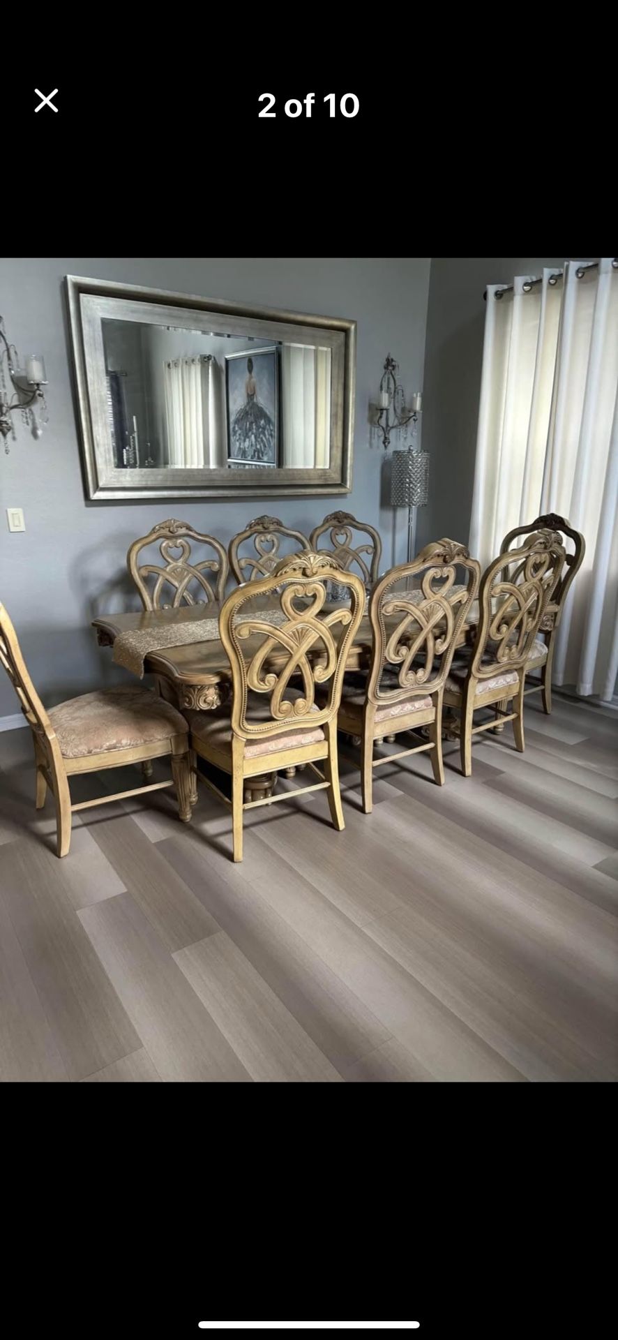 Dinning Table, 8 Chairs & 2 Table Leafs (OBO)