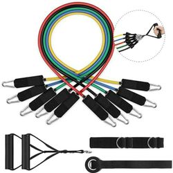 Resistance Band Set and Exercise Stretch Fitness Home Set for Gym Fitness, Training, Yoga(11 PCS)

