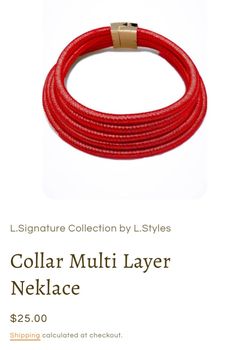 Red Multi-Layer Collar Necklace