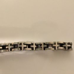 Men’s Sterling Silver Bracelet With Button Clasp OFFERS WELCOME! 