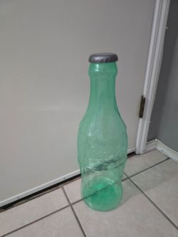 Giant Coca-Cola Green Bottle Plastic Coin Bank 23" Tall