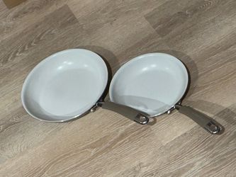 Ceramic Nonstick Frying Pan Set 8.5” & 10” – Almond