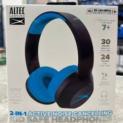 Altec Lansing 2-In-1 Active Noise Cancelling Kid’s Safe Headphones