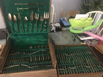 143 ct silverware set in a box from Siam Thailand