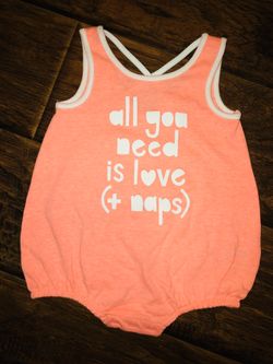 Cat & Jack “BUBBLE ROMPER” All You Need Is Love (+ Naps) 0/3m - NEW
