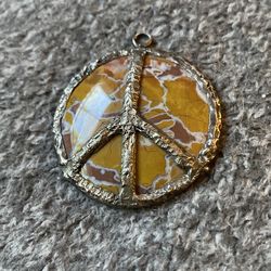 Sterling & Jasper Peace Sign Necklace