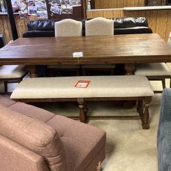 Dinette and four chairs 1199 bench 199