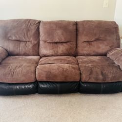 Ashly’s Used recliner Sofa, Love Seat and Round Table 