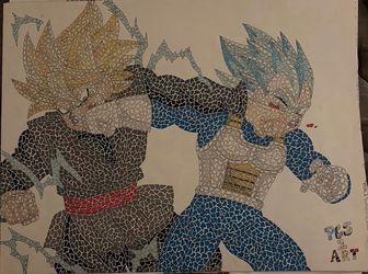 Goku Black vs Vegeta Original Mosaic Art