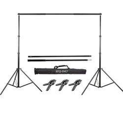 Photo Video Studio 10 Ft Adjustable Background Stand Backdrop Support System Kit with Photography Background Holder Carry Bag

