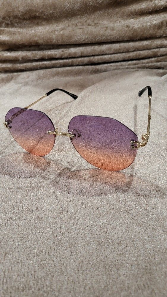 Gradient Purple and Orange Sunglasses