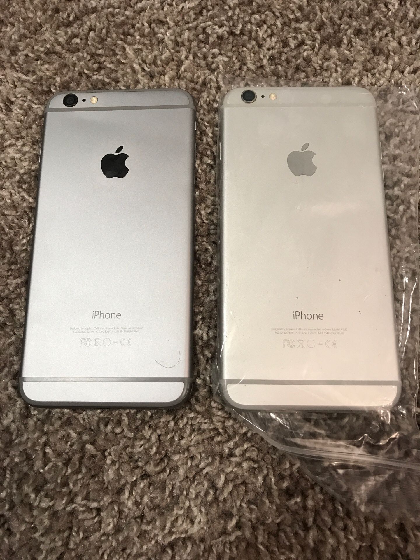 A Couple of iPhone 6 6plus with the charger cable with the good carriers and good condition prefect working No Scratched All fine No damaged Each one