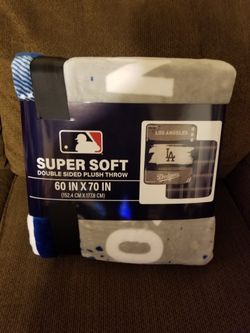 Los Angeles Dodgers Super Soft Double Sided Plush Throw Blanket 60×70 in.